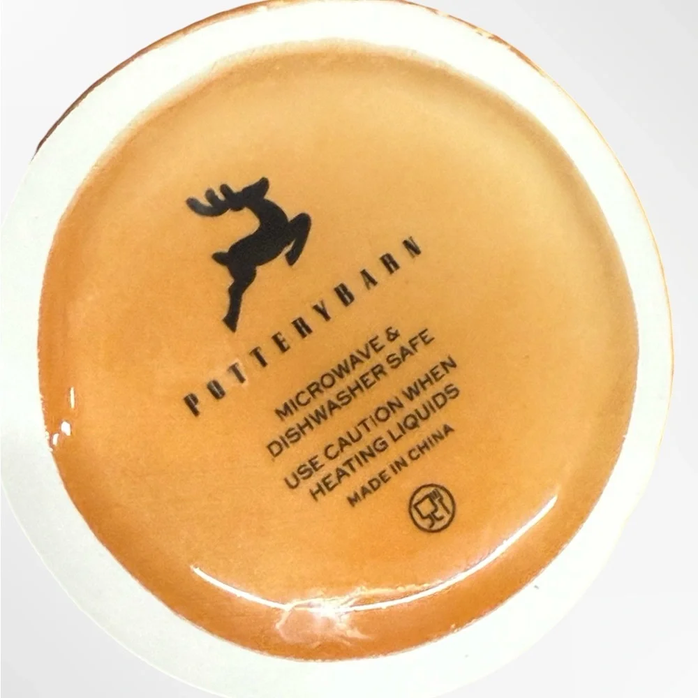 Pottery Barn (Set of 4) Cheeky Reindeer-Shaped Holiday Christmas Ceramic Mug - Picture 3 of 6